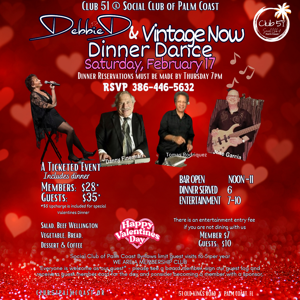 💖 Debbie D & Vintage Now, Valentine's Dinner Dance 💖