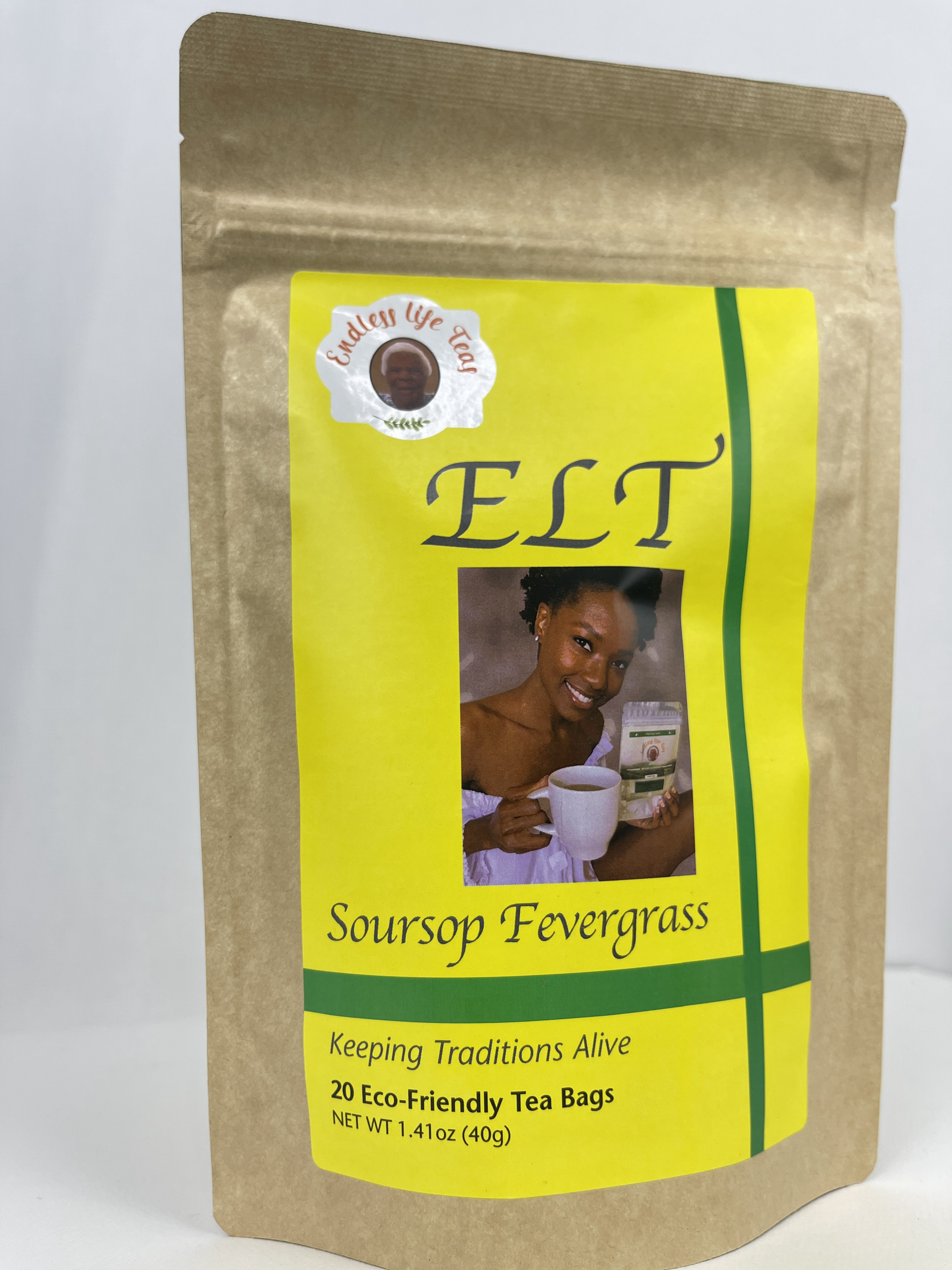 Soursop Lemongrass Tea Bags from Endless Life Teas. Calming and sleepy time healthy tea.