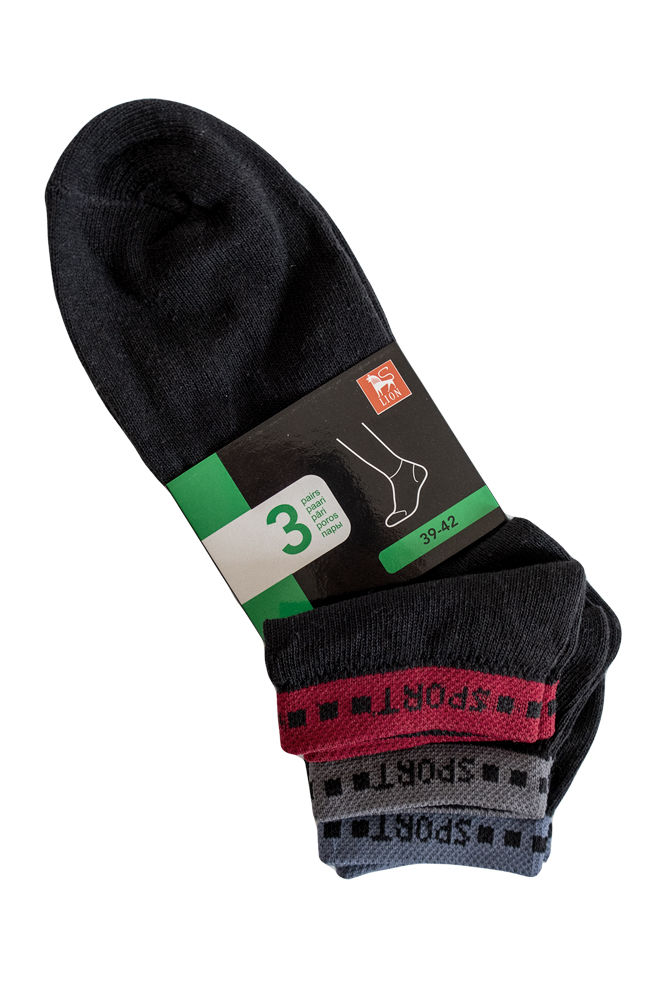 Thumbnail: Men's cotton sports socks 5165 3 pairs in a set