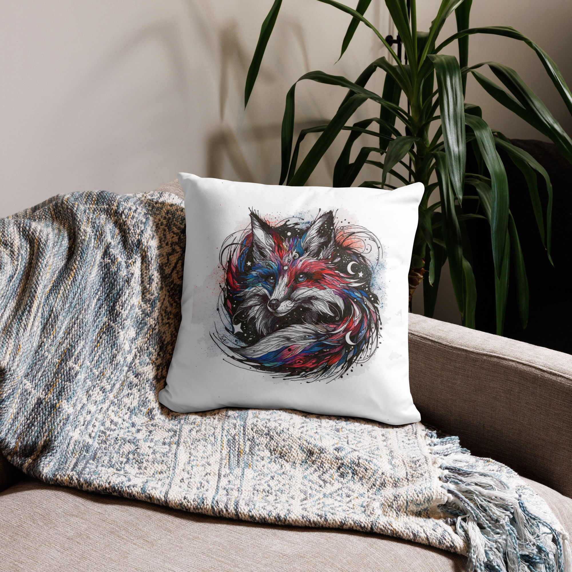 Coussin arborant l'oeuvre : Cosmos