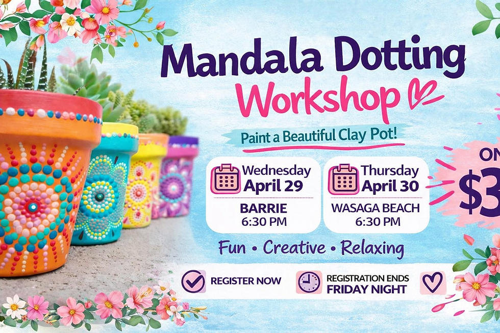 Mandala Clay Pot Workshop | Barrie & Wasaga | April 29-30