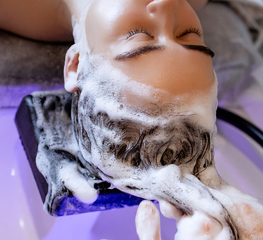Close-up of a Japanese Head Spa Treatment_ Woman Relaxing While Receiving Scalp Massage wi