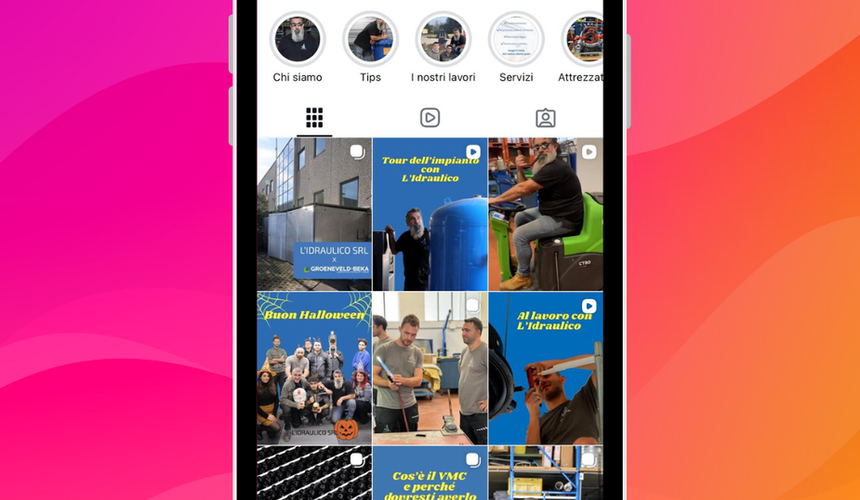 Gestione della pagina Instagram del nostro cliente idraulico