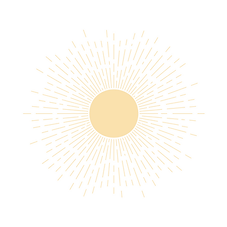 Abstract sun symbol, representing The Divine Local's approach of shining together through social media services.
