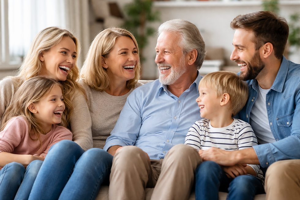 a family together and happy