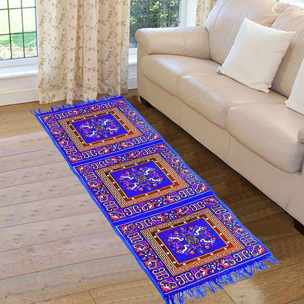 Kuber Industries Velvet Sky-Blue Multi-Purpose Runner-Rug