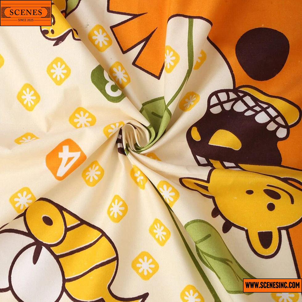 extra shot 1 of Home Sizzler Kid's Yellow Giraffe King-Size Bed-Sheet with 2 Pillow-Covers
