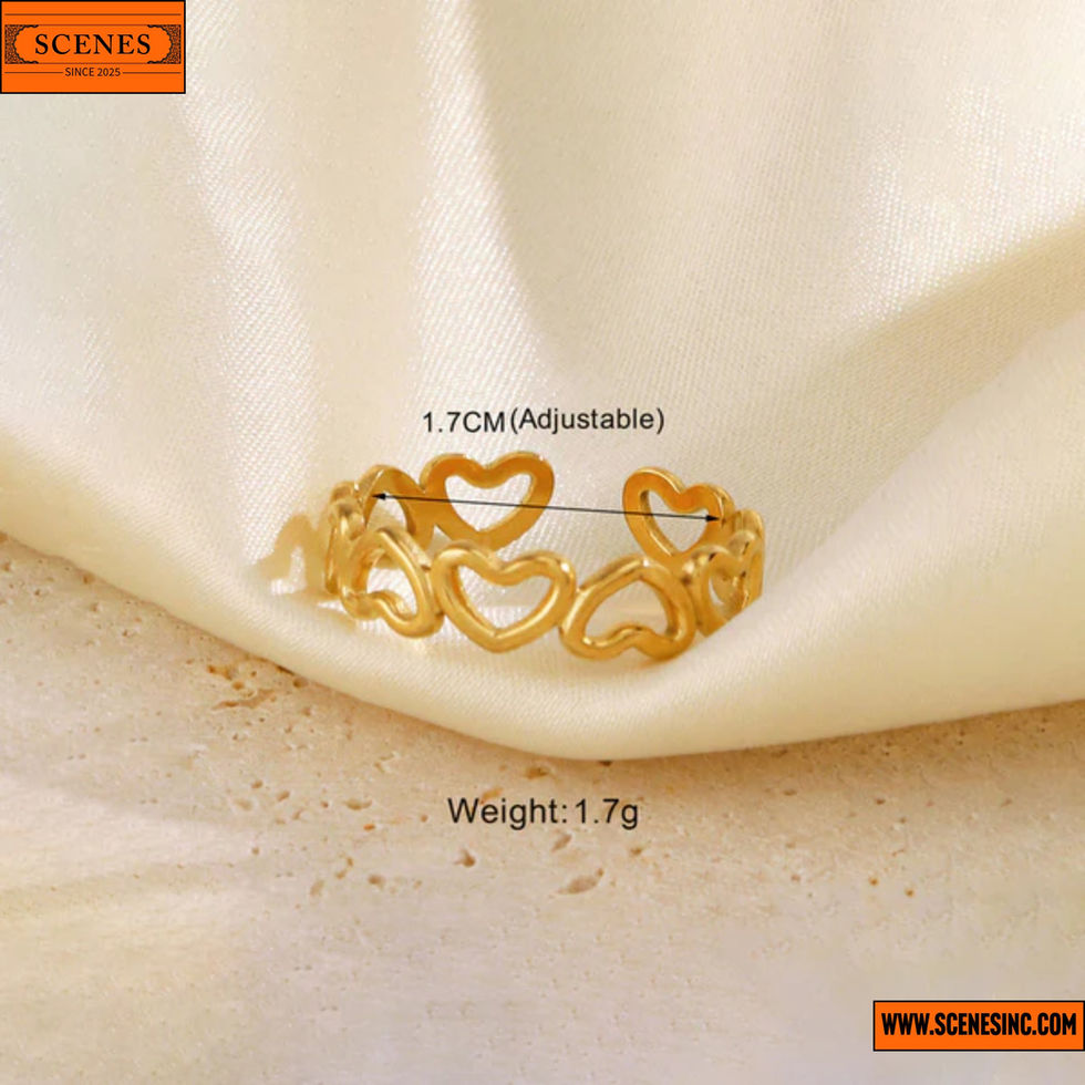 dimensions of Heart-Themed Adjustable Finger-Ring 1