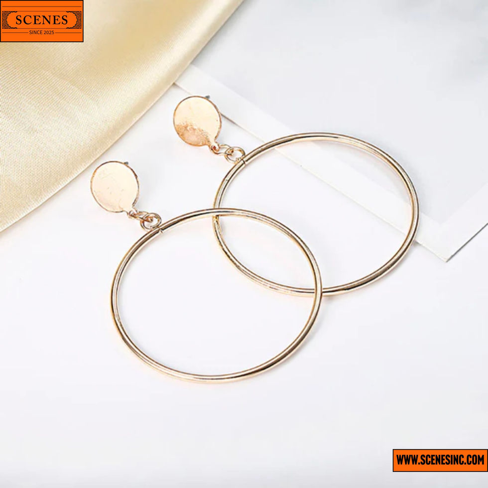 diagonal top down shot of Stylish Circular-Design Hoops