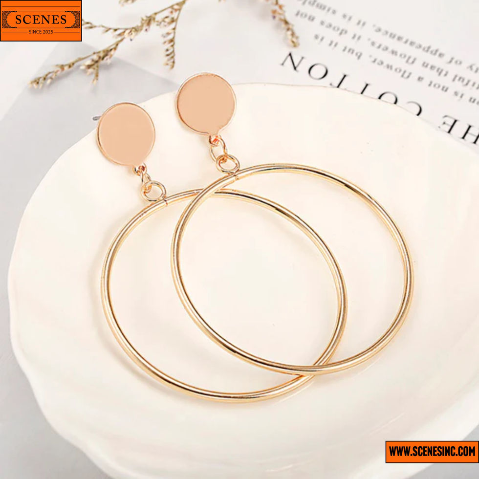 top side shot of Stylish Circular-Design Hoops