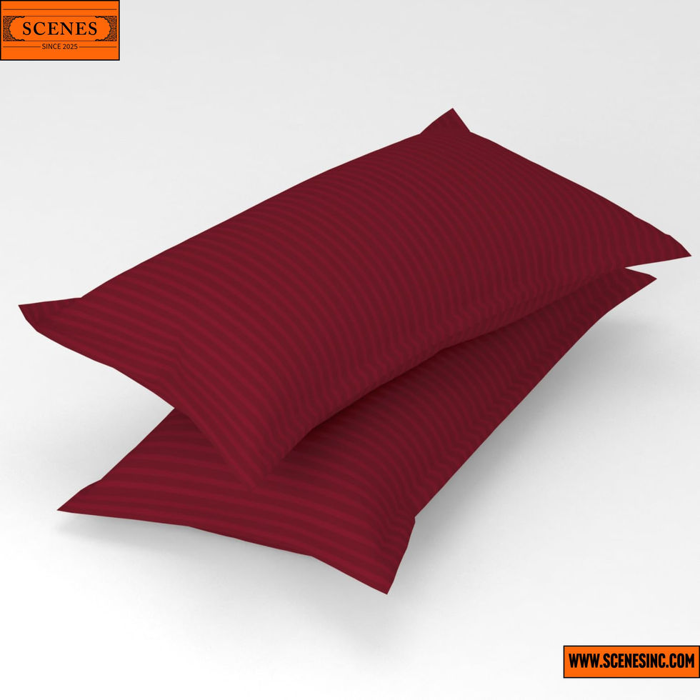 extra shot 2 of HomeFab India Stripe Glace Cotton Double-Bed Size Bed-Sheet Set (Maroon)