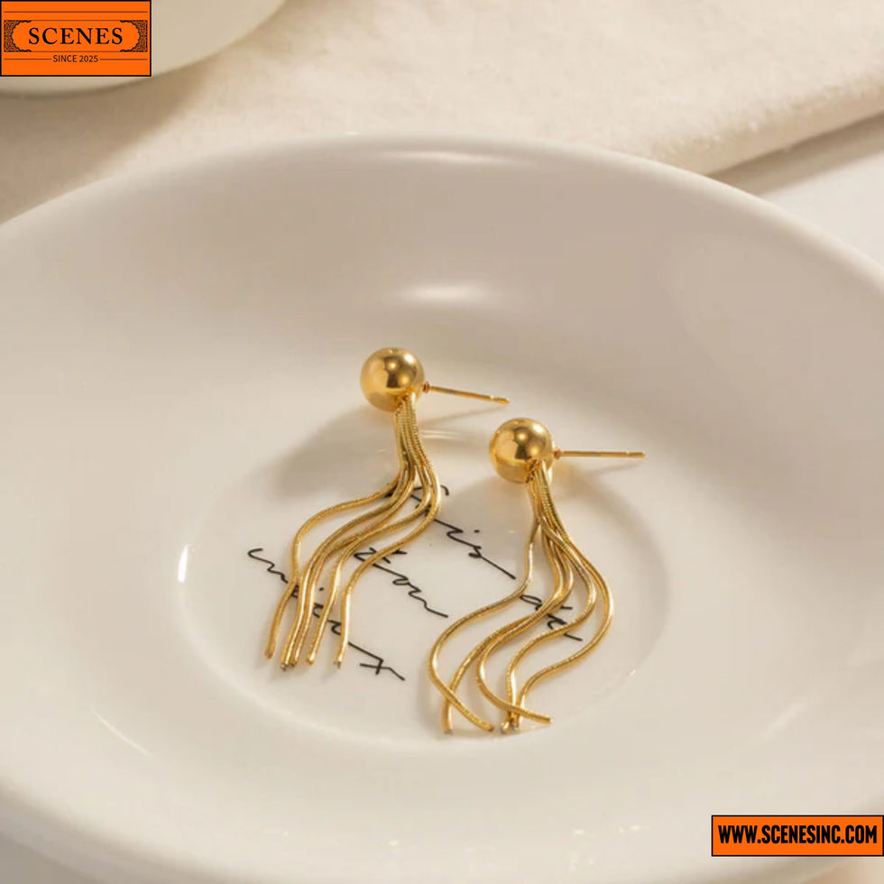 bottom shot of Contemporary Tassel Ear-Rings