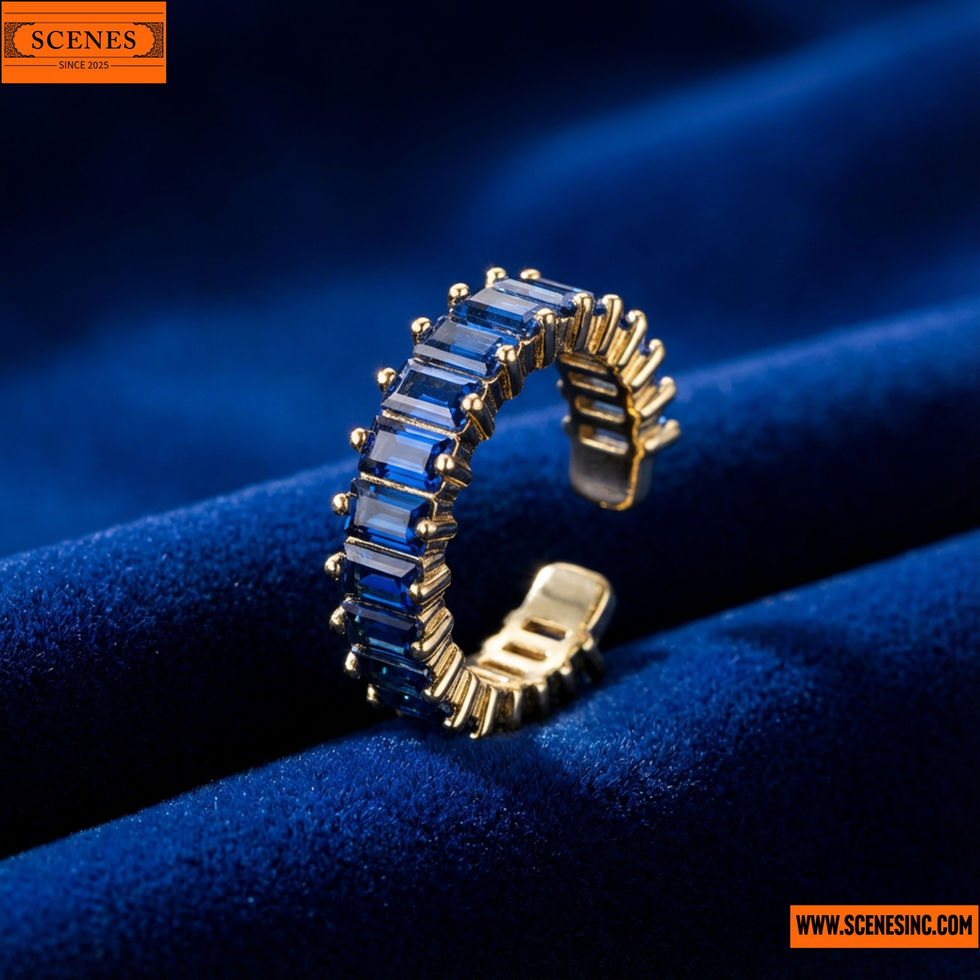 display shot of Contemporary Adjustable Finger-Ring Blue