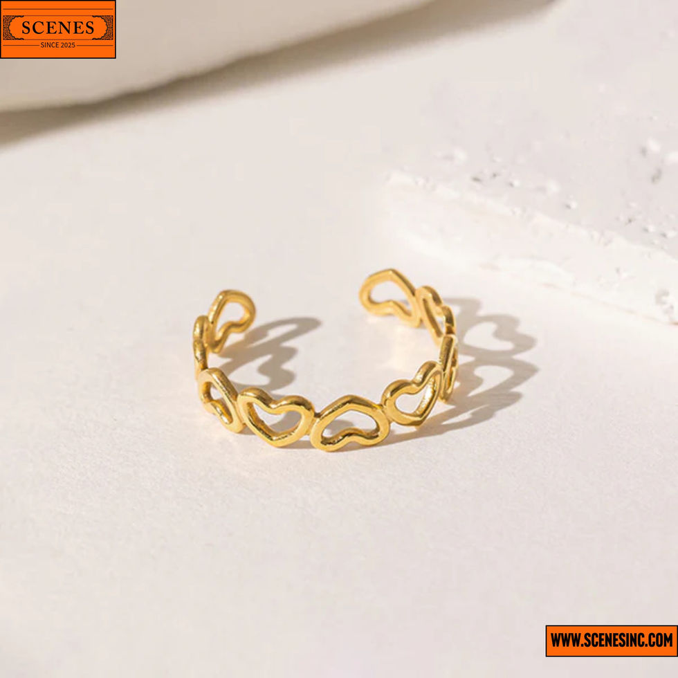front shot of Heart-Themed Adjustable Finger-Ring 1