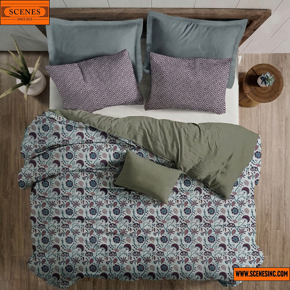 display shot of a bed with HomeElegance Navroon Purple Double Bed-Sheet with 2 Pillow-Covers