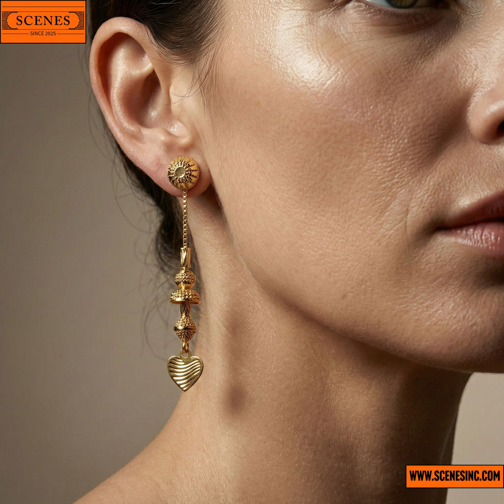 model side shot of Dangling Ear-Rings 5