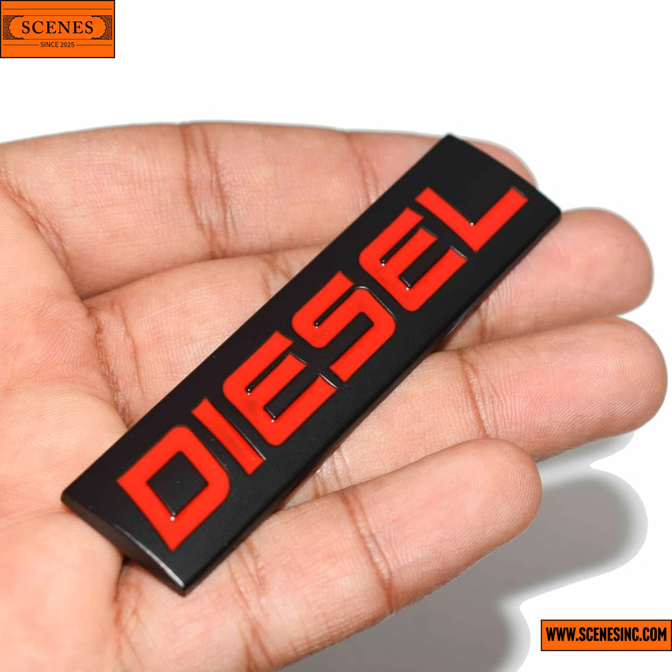 top shot of Diesel 3D Metal Badge Emblem — Self-Adhesive Metal Emblem for Car Fuel-Tank