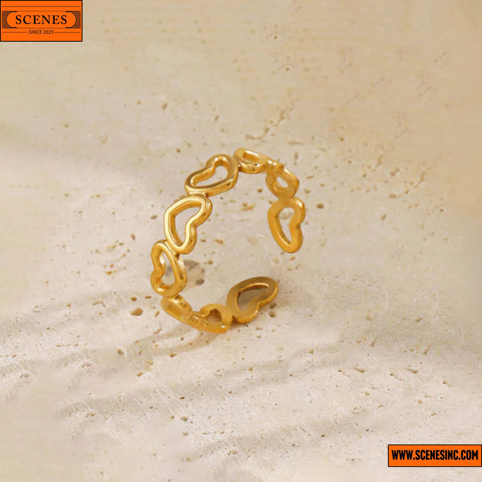 vertical shot of Heart-Themed Adjustable Finger-Ring 1