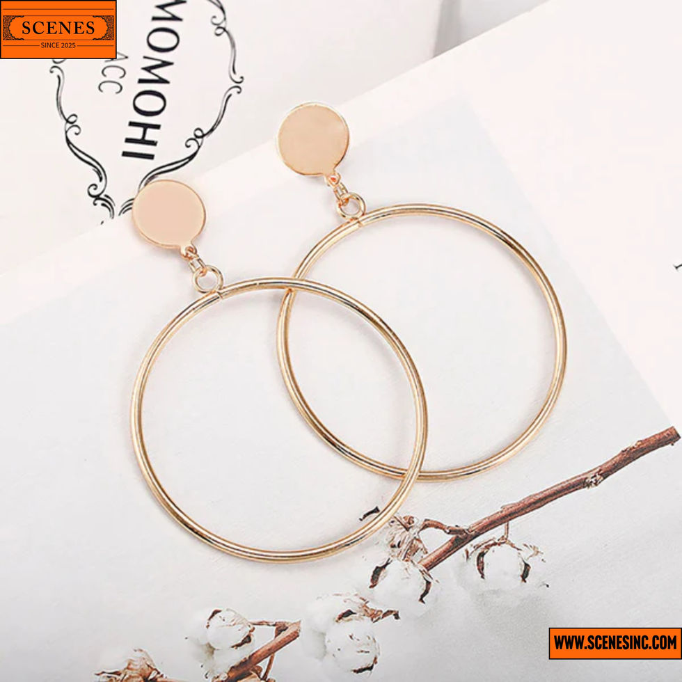 top shot of Stylish Circular-Design Hoops
