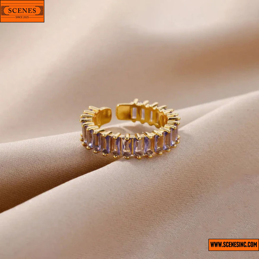 horizontal shot of Contemporary Adjustable Finger-Ring Purple