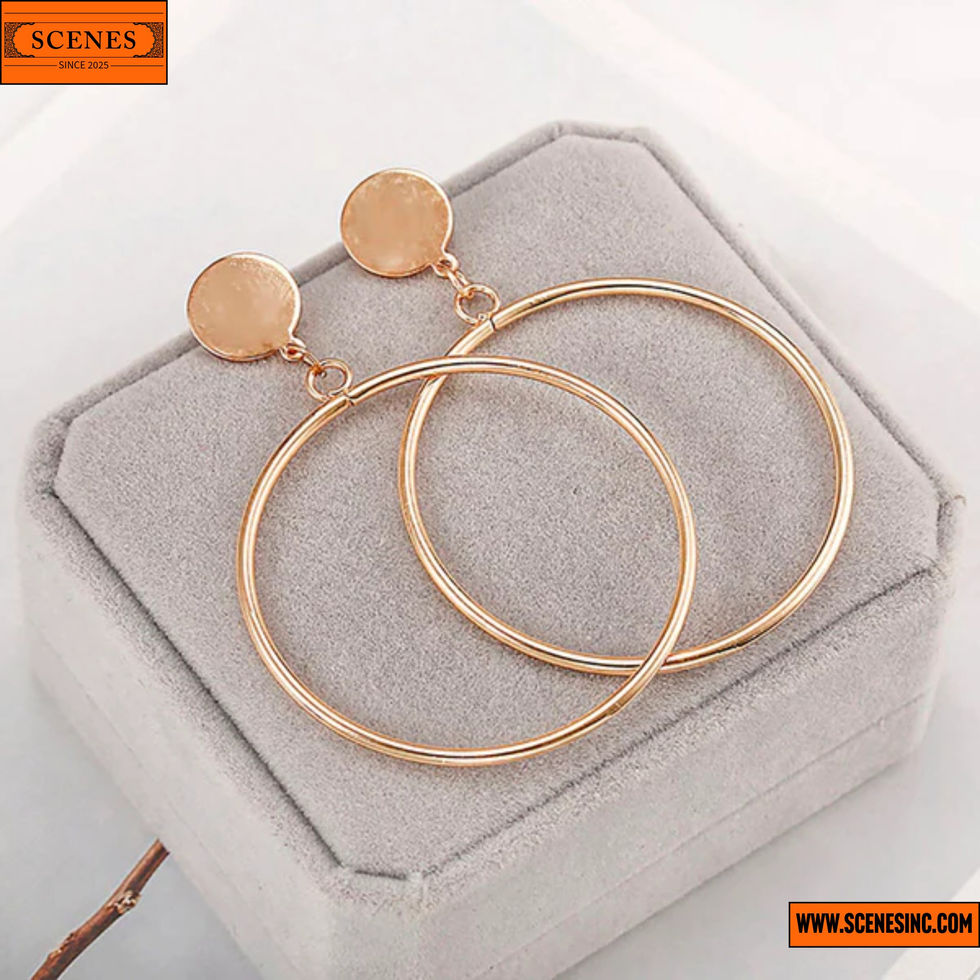 top down shot of Stylish Circular-Design Hoops