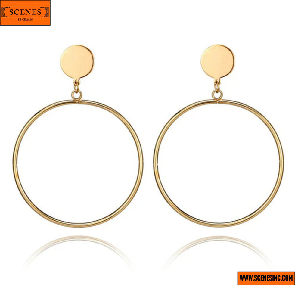 front shot of Stylish Circular-Design Hoops