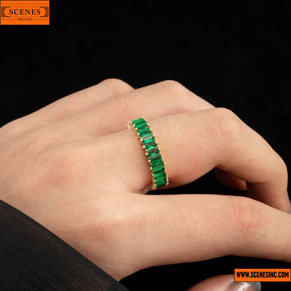 model shot 1 of Contemporary Adjustable Finger-Ring Green