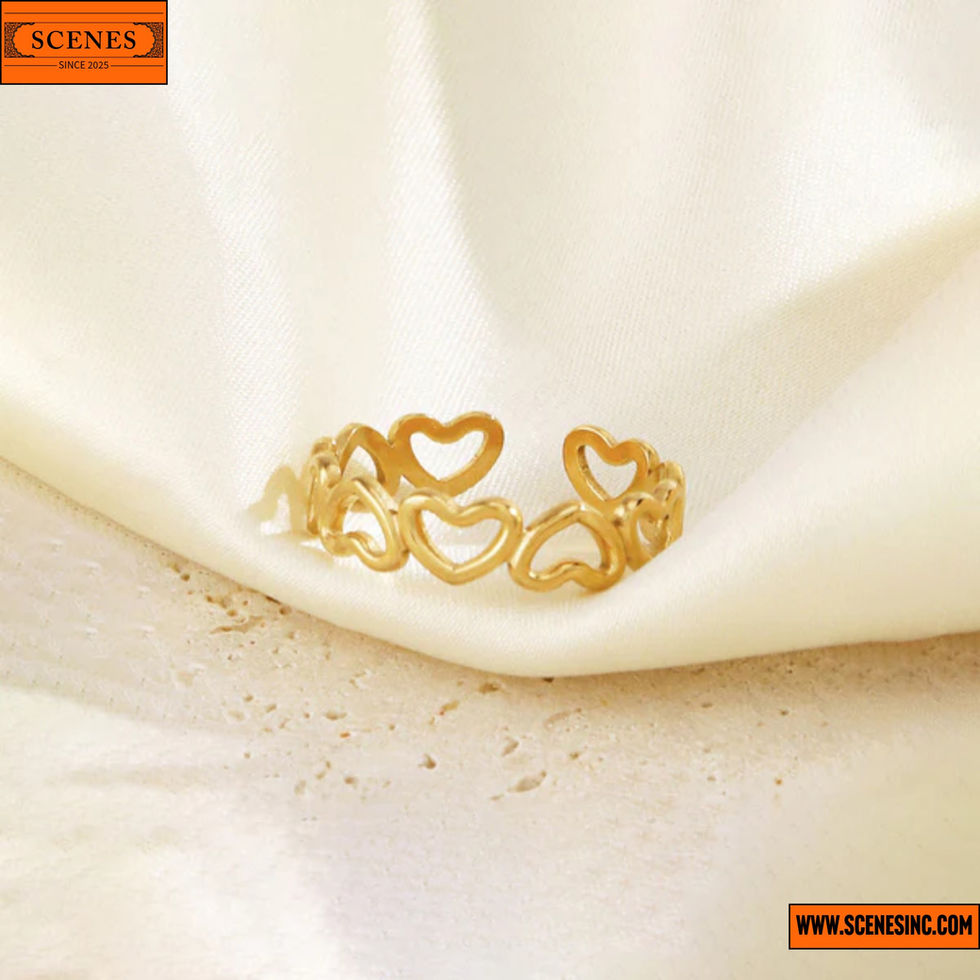 top shot of Heart-Themed Adjustable Finger-Ring 1