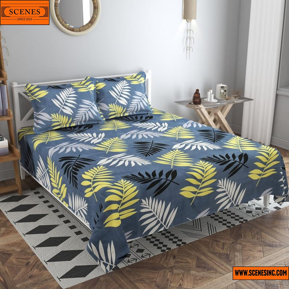 display shot of a bed with Aspire Collections Double-Bed Size Bed-Sheet Set