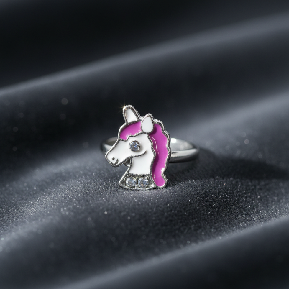 display shot of unicorn finger-ring
