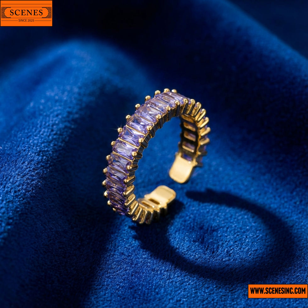 display shot of Contemporary Adjustable Finger-Ring Purple