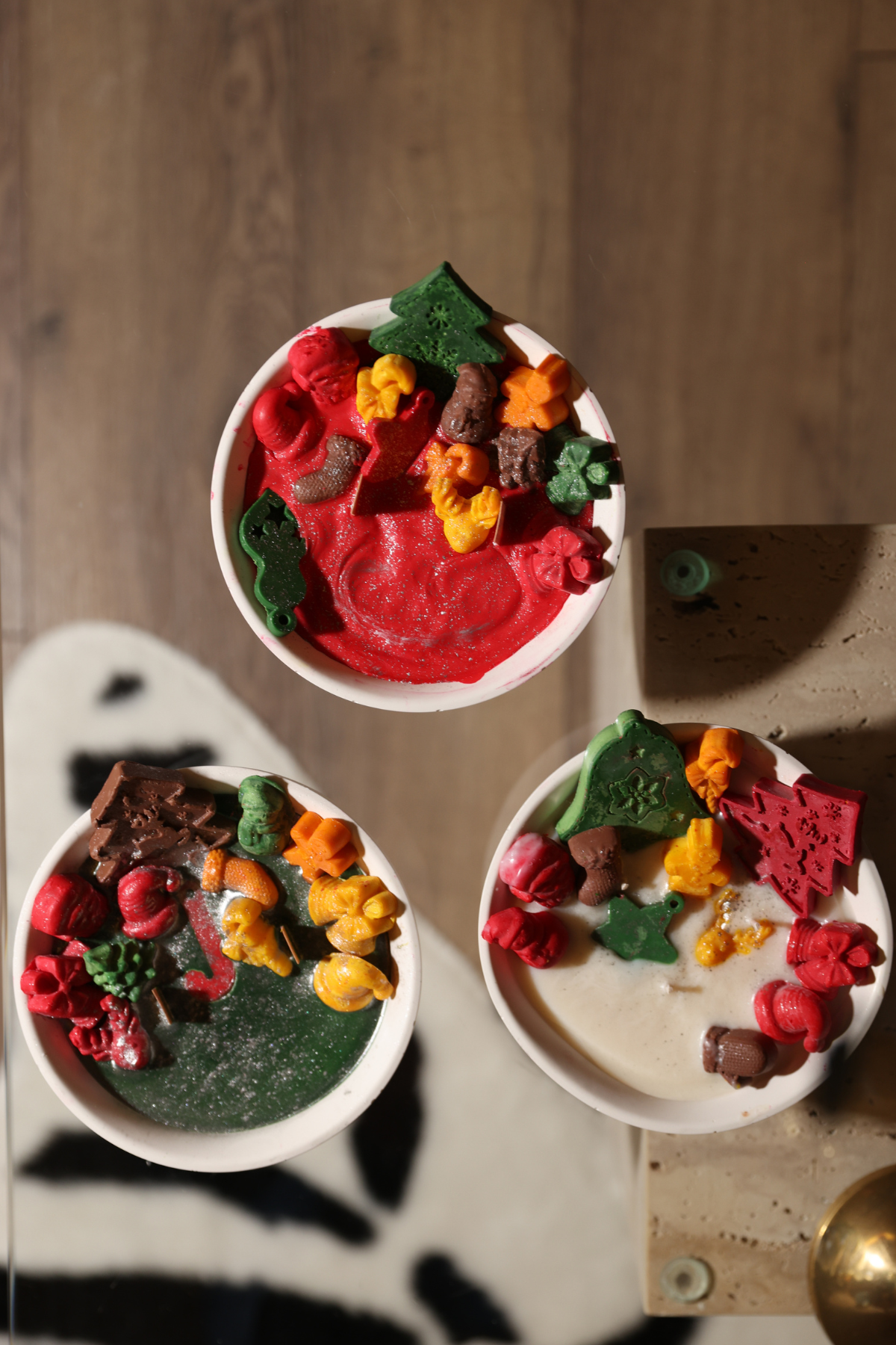 Tarçın ve Vanilya Kokulu Dekoratif %100 Doğal Soya Yılbaşı Mumu 3Lü Set