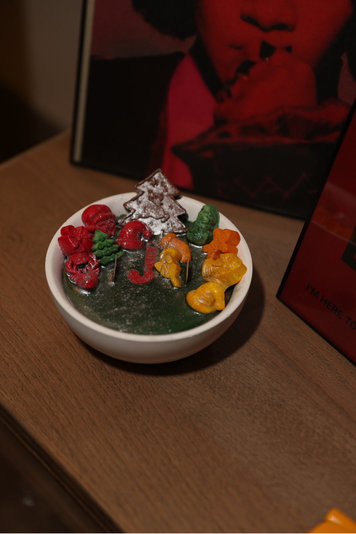 Tarçın ve Vanilya Kokulu Dekoratif %100 Doğal Soya Yılbaşı Mumu Yeşil