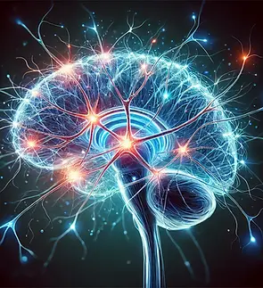 DALL·E 2025-02-12 10.31.02 - Uma ilustração detalhada de um cérebro humano com neurônios a