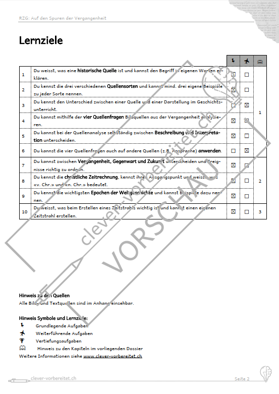 Miniaturbild: Unterrichtsmaterial Arbeitsblatt RZG Geschichte Einführung Sek 1 integrativer Unterricht