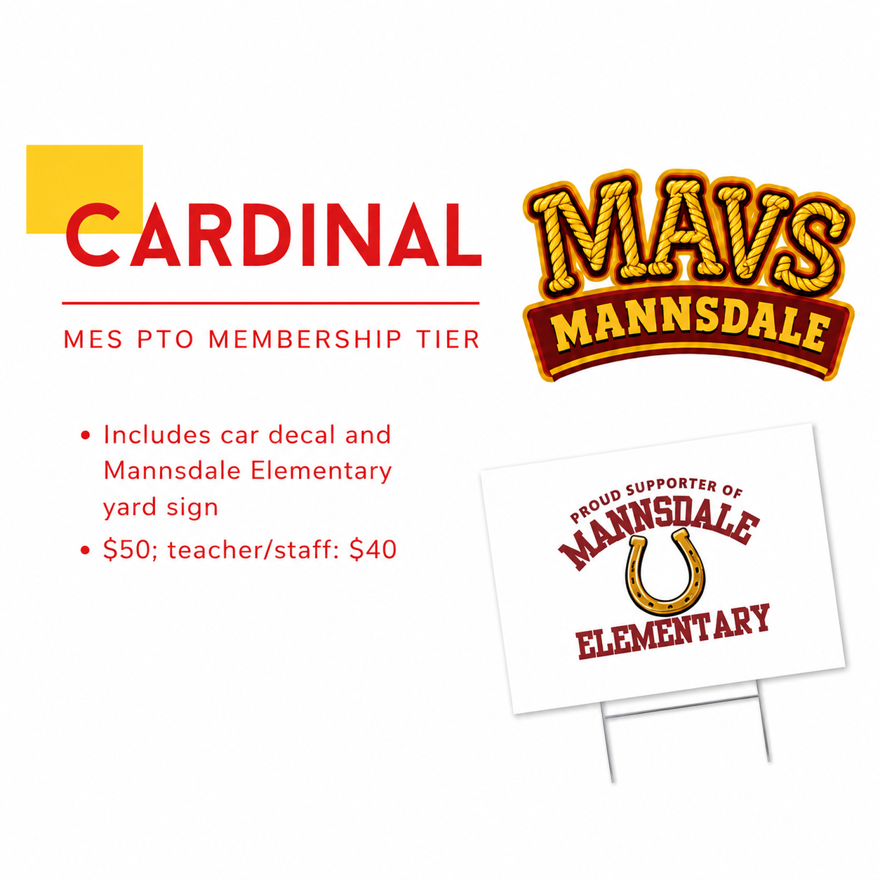 CARDINAL Mannsdale Elementary PTO Membership Fee