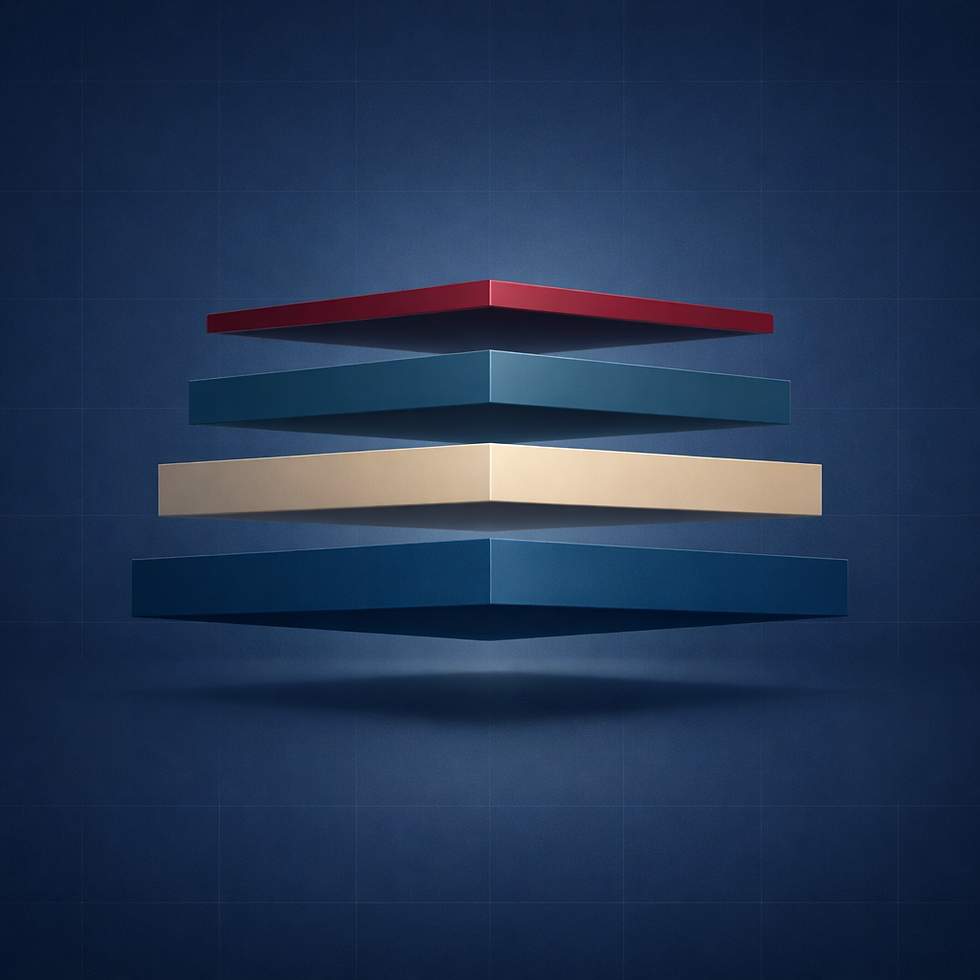 Symbolische Darstellung von Resilienz: Ein Stapel aus dunklen Platten mit Rissen und einem glühenden Kern, der die psychische Belastbarkeit im Leadership verdeutlicht.