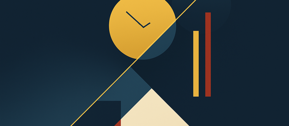 Abstraktes geometrisches Kunstwerk mit konzentrischen Linien und Kreisen, das strategische Klarheit und Ordnung im Arbeitsalltag symbolisiert, in Brandingfarben.