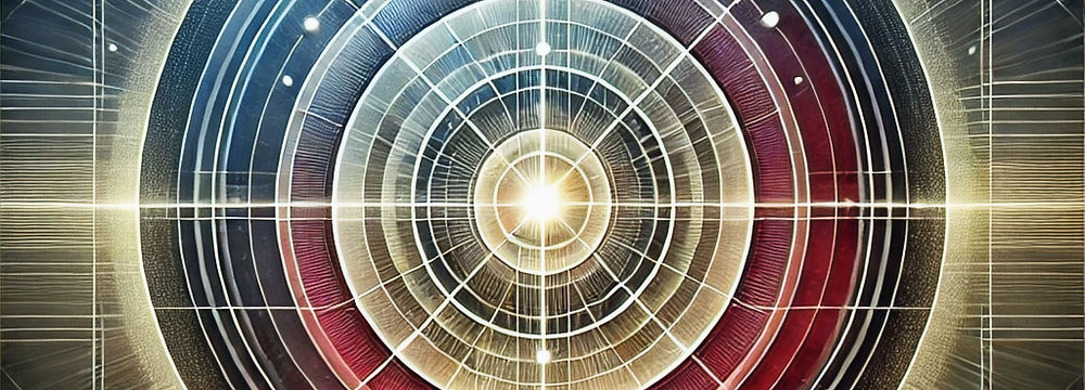 Ein abstraktes digitales Kunstwerk, das Klarheit, Effizienz und schnelle Erkenntnisse für Führungskräfte symbolisiert. Geometrische Formen und fließende Linien in Blau, Gold und Rot vermitteln strategische Analyse, strukturierte Entscheidungsfindung und unmittelbare Umsetzbarkeit.