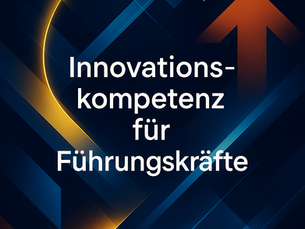 Visuelle Interpretation von Zukunftskompetenz Innovation:digitale Wellen symbolisieren Innovationskraft, strategische Klarheit und mutige Führung.