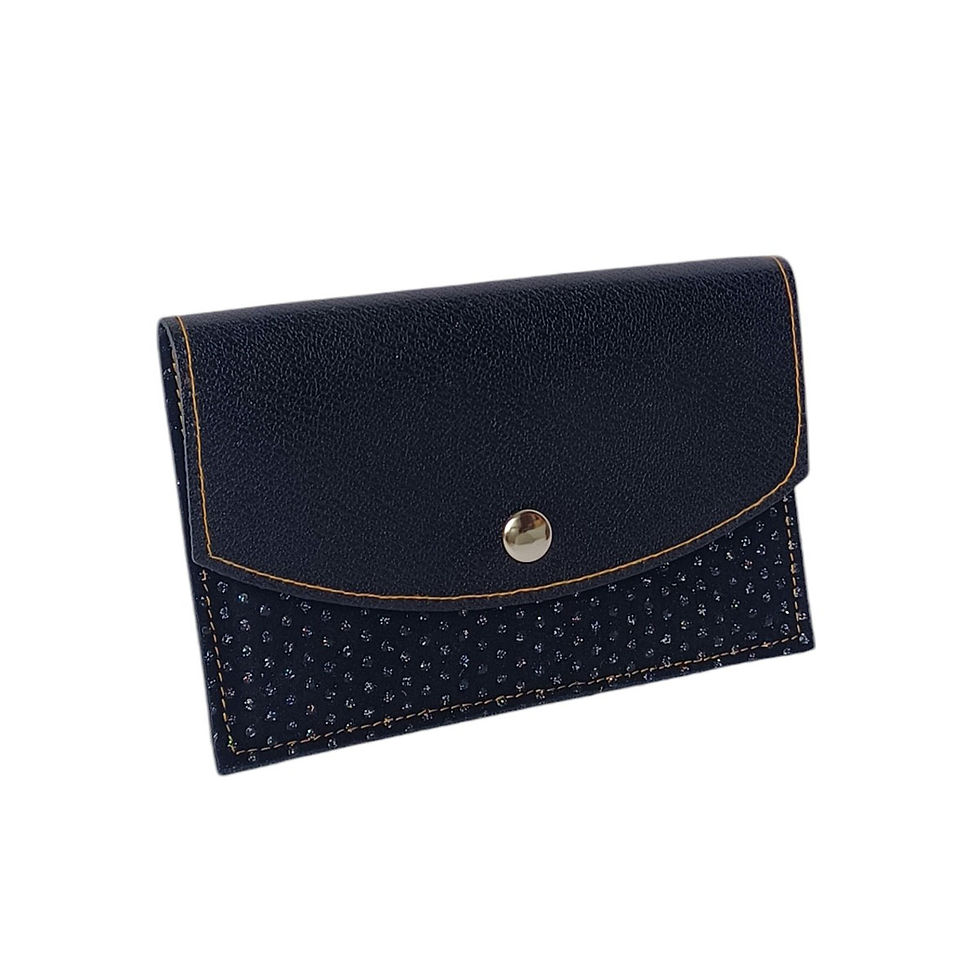 Miniature : Pochette à Passeport Noir à poids argentés