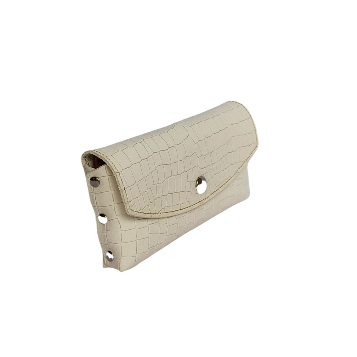 Étui à lunettes effet Croco blanc