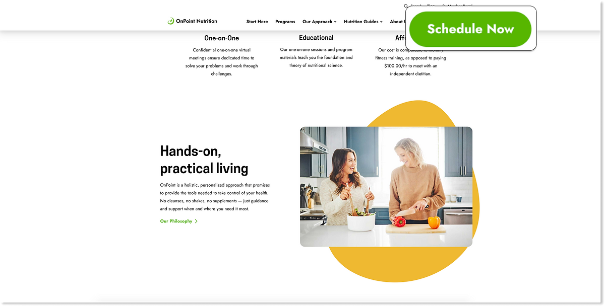 Persistent call-to-action