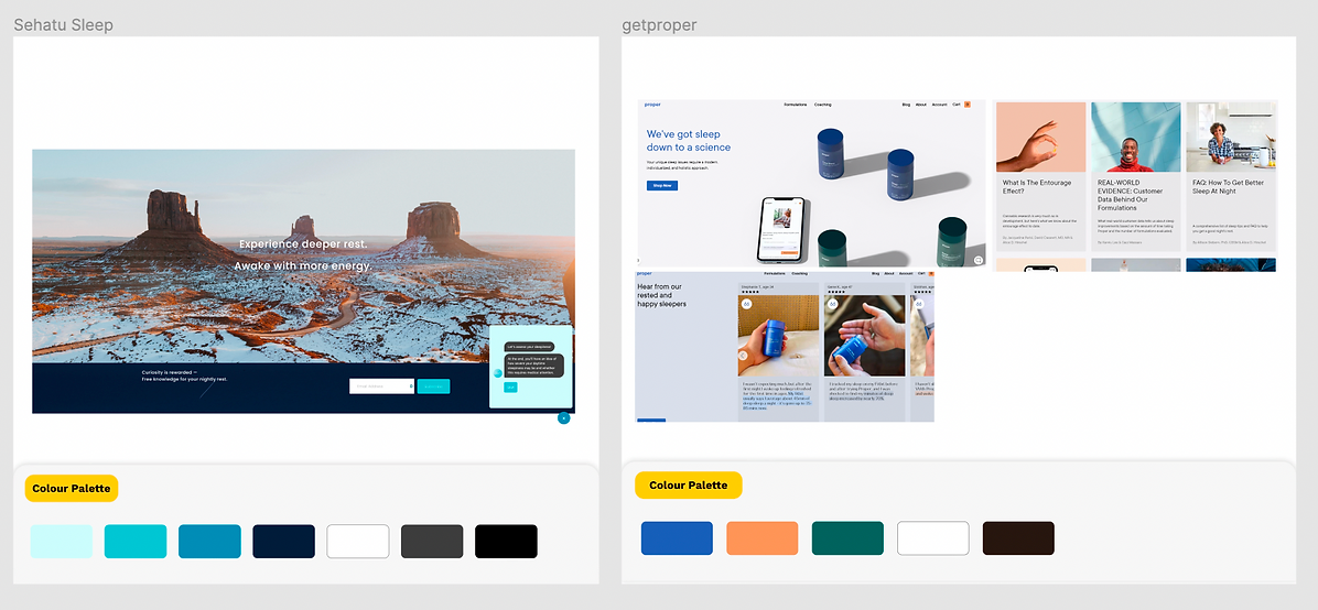 Competitor colour palette comparison