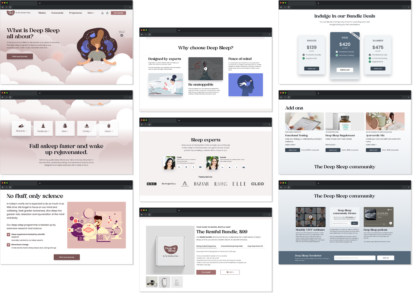 Final prototype — full page screens