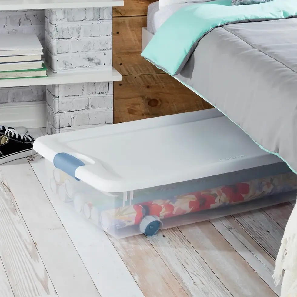 Thumbnail: Sterilite 56Qt Wheeled Latching Storage Tote Under Bed