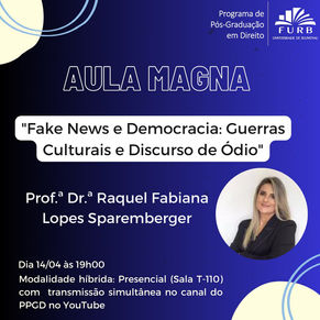 Aula Magna do Mestrado em formato híbrido - 14/04 às 19h00