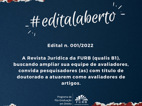 Chamada para cadastro de Avaliadores