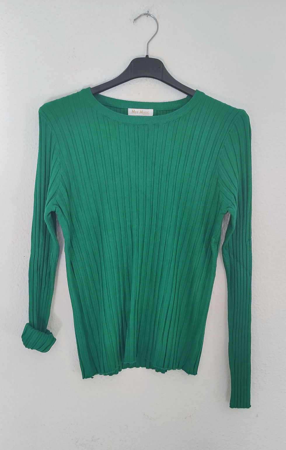 Jersey canalé verde