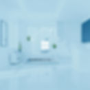 _A clean, modern home interior with soft blue and white tones, sparkling surfaces, and a s